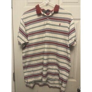Vintage 90s Made in the USA Polo Ralph Lauren Striped Polo Shirt Large
